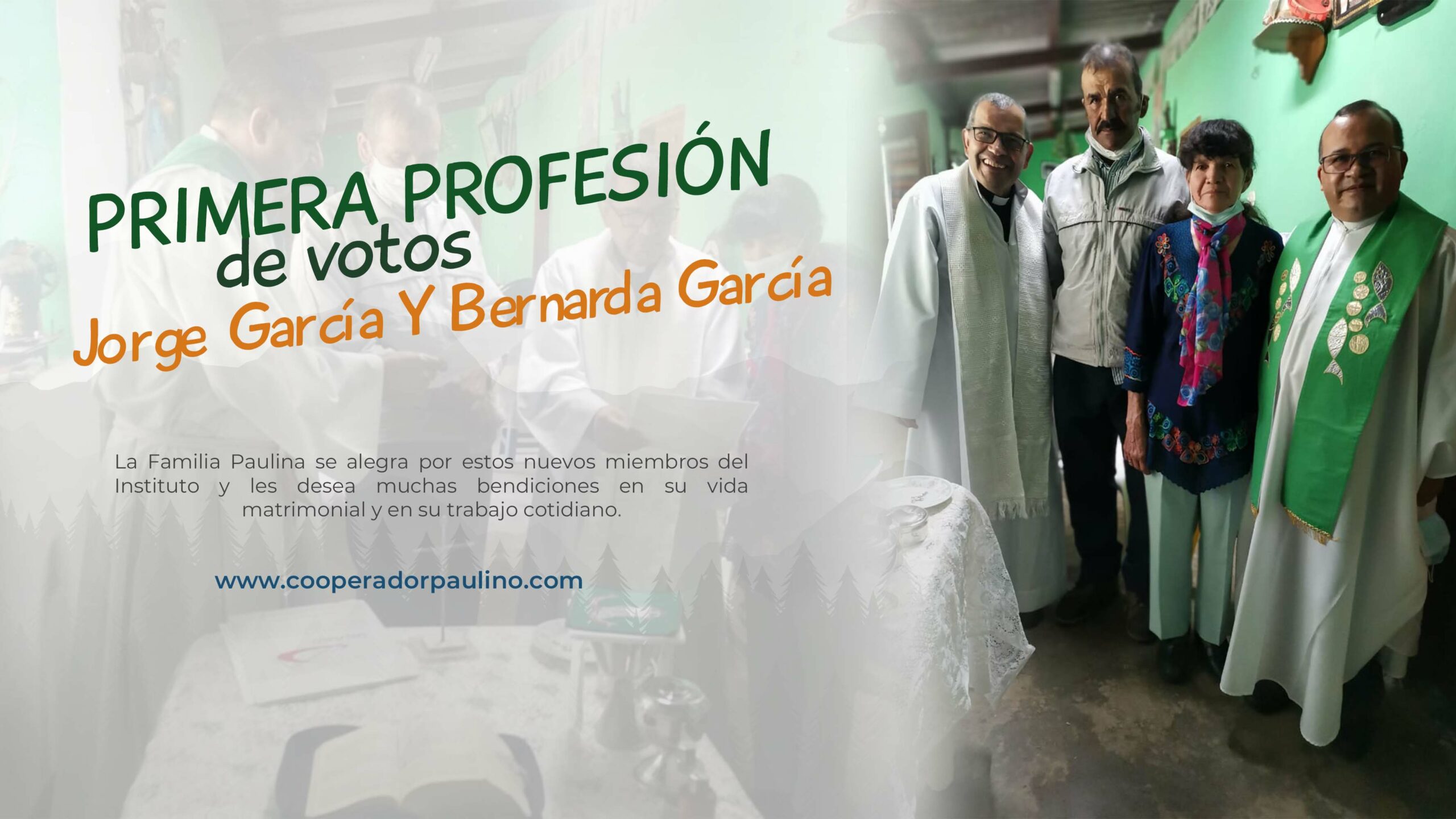 PRIMERA PROFESIÓN DE VOTOS JORGE GARCÍA Y BERNARDA GARCÍA